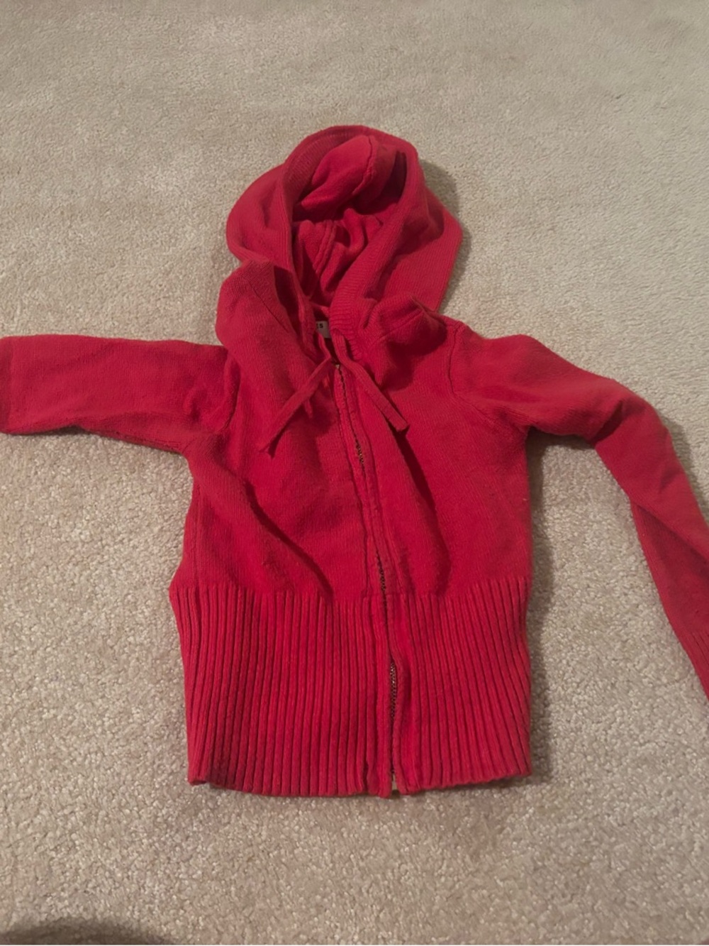 Frankie's Bikinis Red Hooded Zip Cardigan